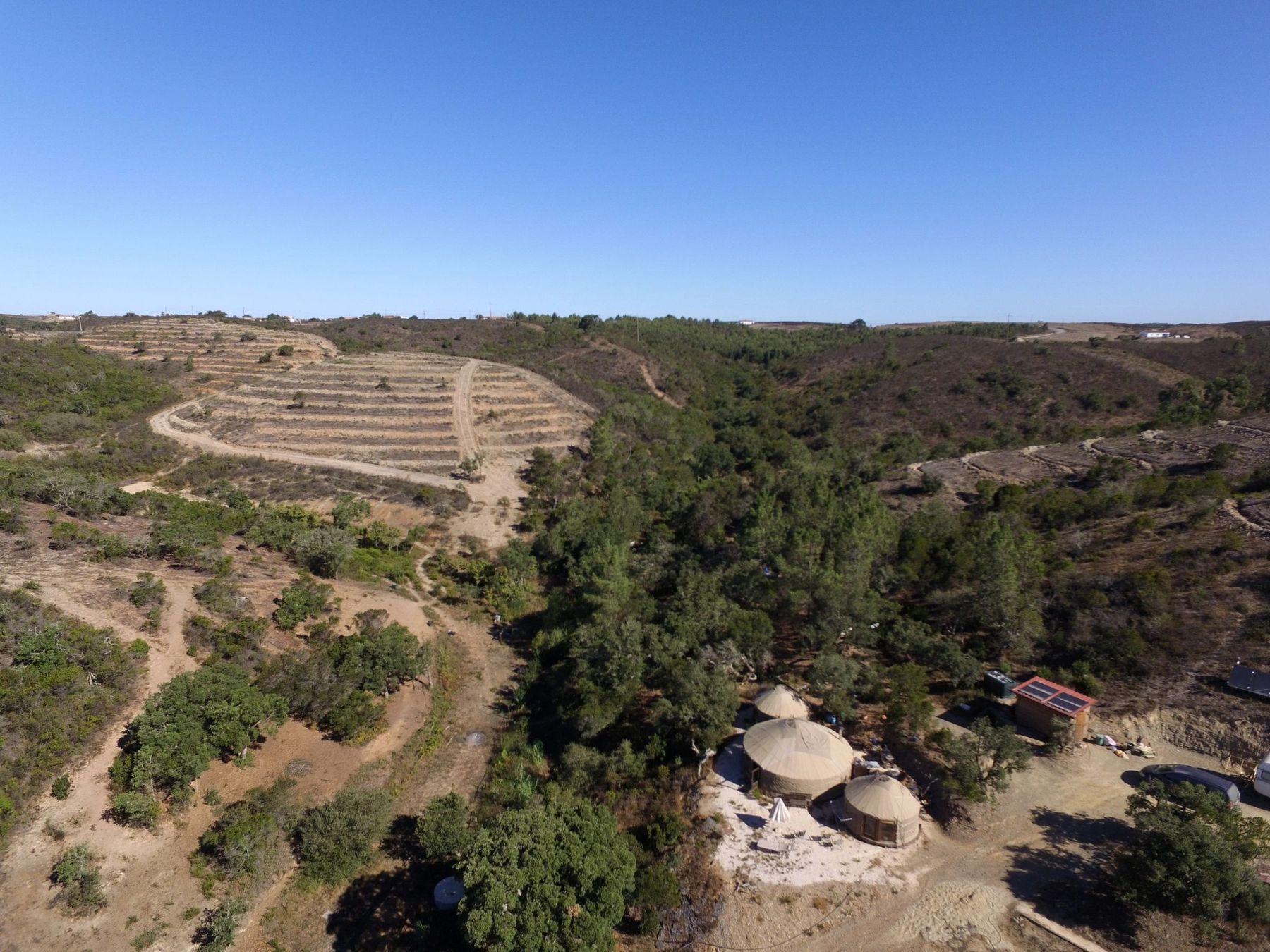Aerial view of the estate at Alfambras